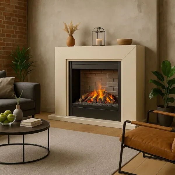 Elektrokamin-Premium-P-12-Nero-Fossilstein-creme-weiss-Garvens-Optimyst