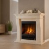 Elektrokamin Premium P2 Kreta Fossilstein Marmor creme weiß Garvens