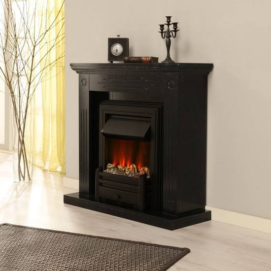 Elektrokamin Global de Luxe 01, marmoriert schwarz-grau