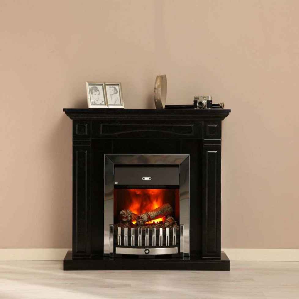 Elektrokamin Global de Luxe 10, marm. schwarz-grau