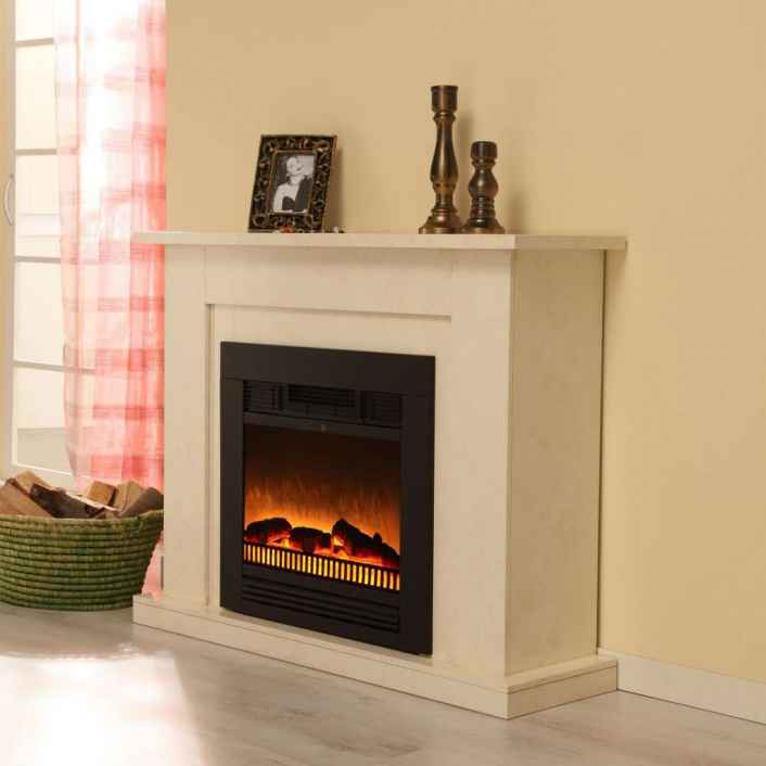 Elektrokamin Global k86, brillant-weiß/havannabraun / Alicante / Albero