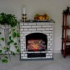 Elektrokamin Roma Dolomit weiß Glimmfeuer
