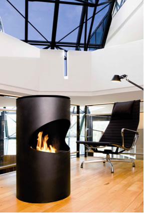 Bio flame silo, schwarz – design kamin mit klaren linien / garvens ...
