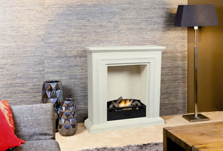 Bio Flame Zembra, Kunststein beige, Brenner klein