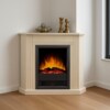 Aerzener Elektro-Eckkamin Möbel Bornholm marm. beige-creme