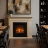 Elektrokamin KOS Fossilstein Marmor creme weiß Optiflame Garvens