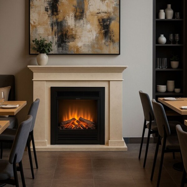 Elektrokamin-KOS-Fossilstein-Marmor-creme-weiss-Optiflame-Garvens