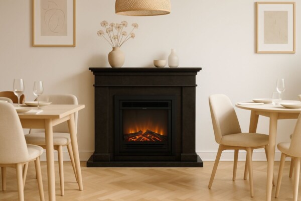 Elektrokamin-KOS-Fossilstein-Marmor-schwarz-Optiflame-Garvens