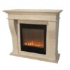 Elektrokamin Xaralyn Kreta Optiflame | Fossilsteinmarmor creme-weiß