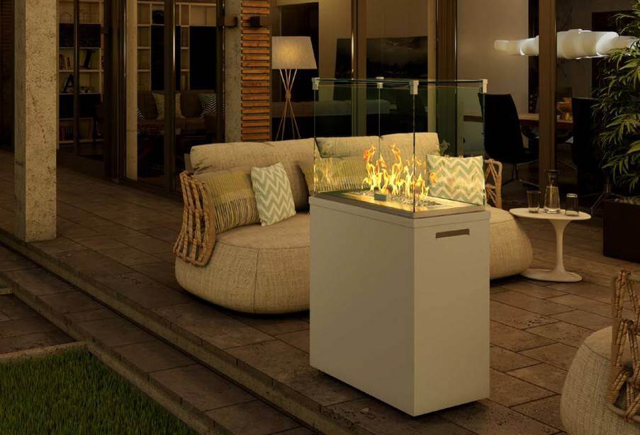 Außenkamin Fuora Q-XL, weiß / Spartherm / Garvens | Elektrokamine und