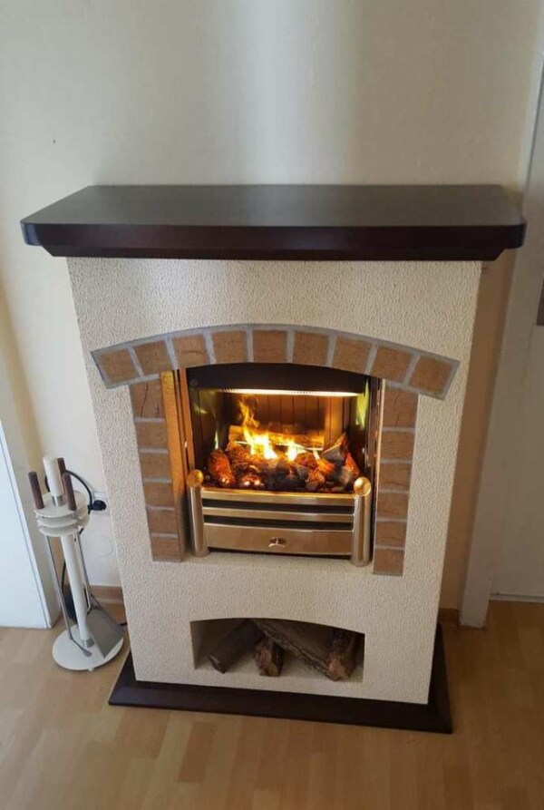 _ Manufaktur Elektrokamin Berlin - mit Holzfach - Sonderfarbe - von