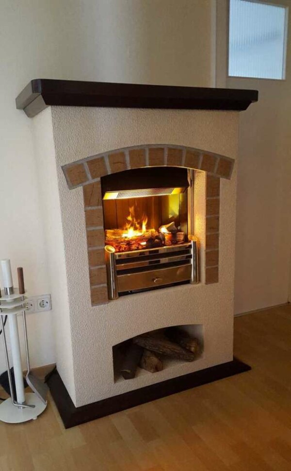 _ Manufaktur Elektrokamin Berlin - mit Holzfach - Sonderfarbe - von