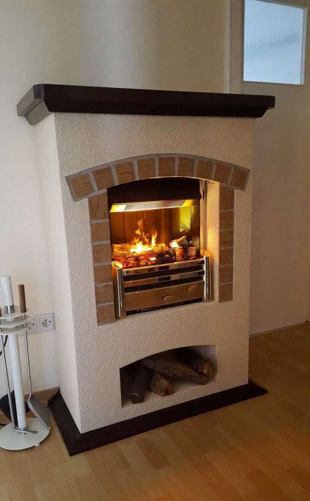 _ Manufaktur Elektrokamin Berlin - mit Holzfach - Sonderfarbe - von