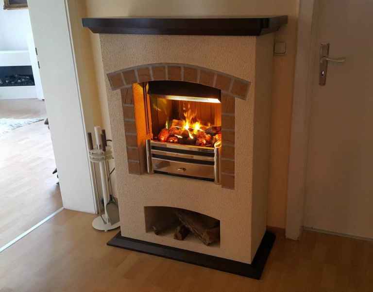 _ Manufaktur Elektrokamin Berlin - mit Holzfach - Sonderfarbe - von