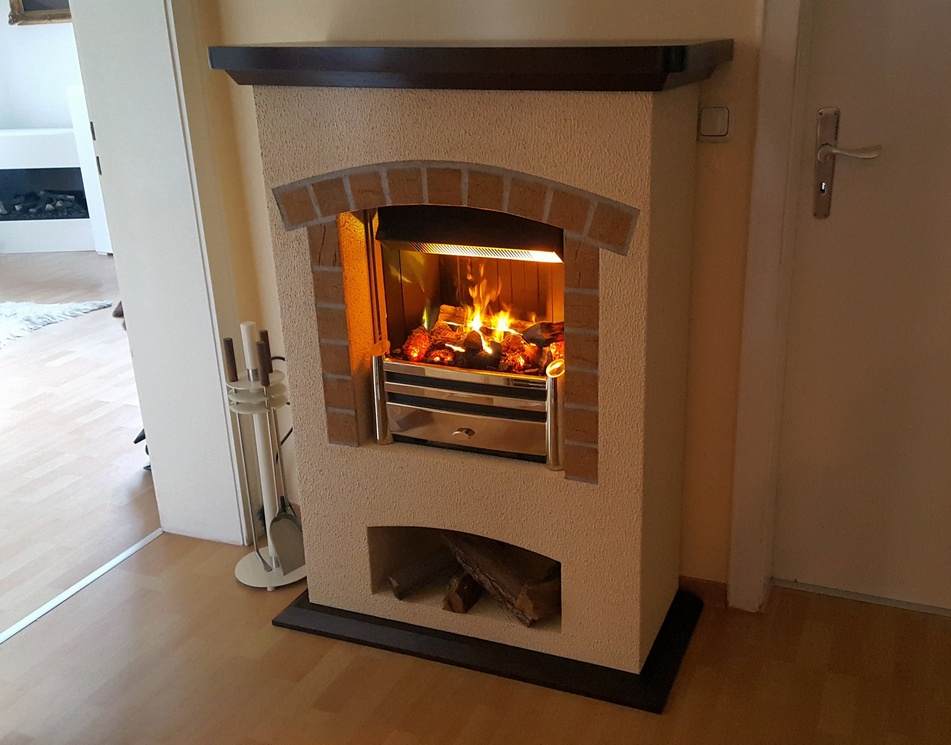 _ Manufaktur Elektrokamin Berlin - mit Holzfach - Sonderfarbe - von
