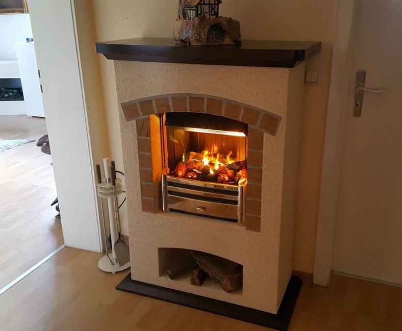 _ Manufaktur Elektrokamin Berlin - mit Holzfach - Sonderfarbe - von