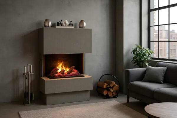 Elektrokamin-Nuoro-Bentonlook-grau-Garvens