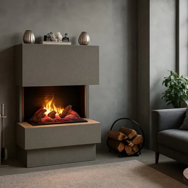 Elektrokamin-Nuoro-Bentonlook-grau-Garvens