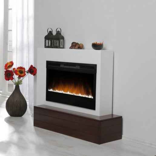 Elektrokamin Global k86, brillant-weiß/havannabraun / Alicante / Albero