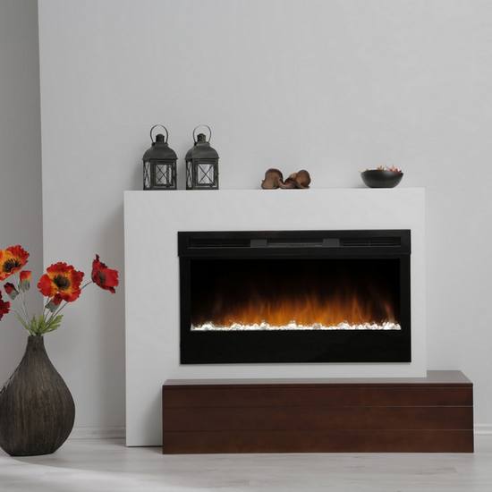 Elektrokamin Global k86, brillant-weiß/havannabraun / Alicante / Albero