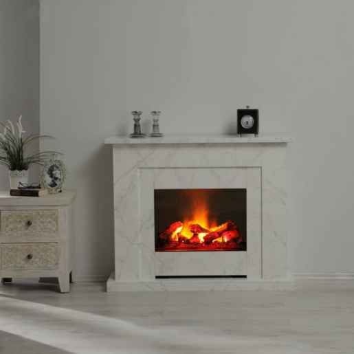 - Elektrokamin Global de Luxe 42, marmoriert weiß/beige/grau