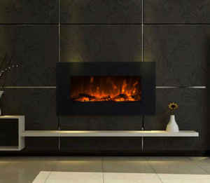 Glow Fire Neptun Wandkamin / Elektrokamin in schwarz