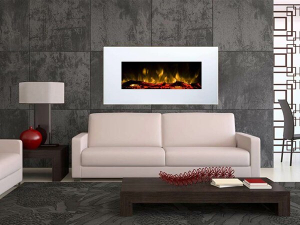 Glow Fire Neptun Elektrokamin in weiß / Wandkamin / Gebrüder Garvens