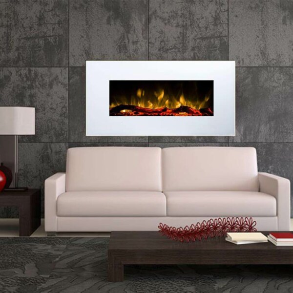 Glow Fire Neptun Elektrokamin in weiß / Wandkamin / Gebrüder Garvens