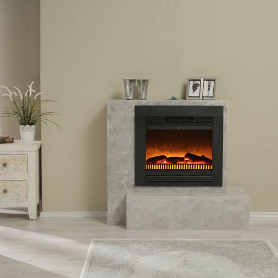 Elektrokamin Global k94, Beton-Look grau / Saragossa / Albero / Garvens