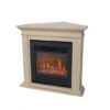 Xaralyn Cadiz Elektro-Eckkamin Fossilsteinmarmor creme-weiß | Optiflame | Gebrüder Garvens