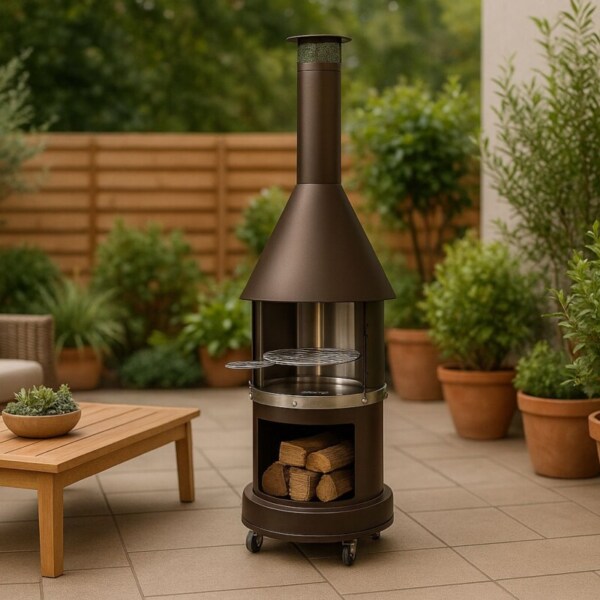 Firestar-DN-650-Swing-braun-metallic-Outdoor-Grillkamin-Garvens