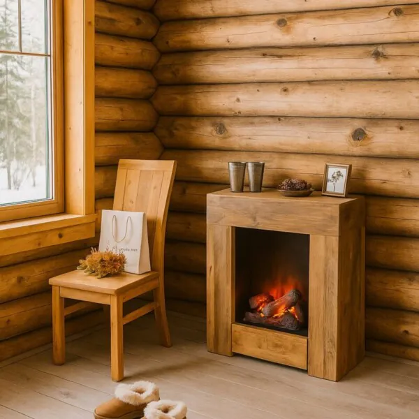 Elektrokamin-Dehli-Mangoholz-Natur-Garvens
