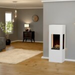 Glow Fire Elektrokamin Böll weiß | LED-Technologie | Wasserdampffeuer
