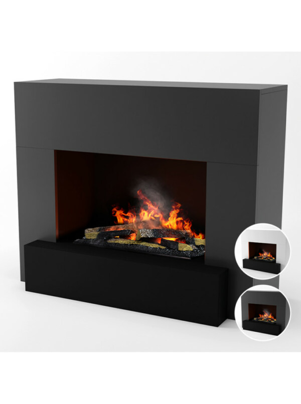 Glow Fire Elektrokamin Hauptmann schwarz | Optimyst-Inside | Gebrüder Garvens Elektrokamine