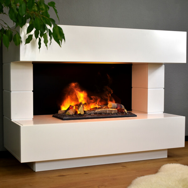 Glow Fire Kant Elektrokamin weiß