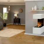 Elektrokamin Glow Fire Schiller weiß Hängekamin | Gebrüder Garvens