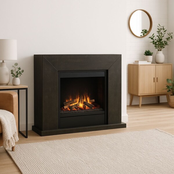 Elektrokamin-Premium-P12-Nero-Fossilstein-Marmor-schwarz-Optimyst-Garvens