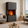 Glow Fire Elektrokamin Tucholsky grau 3-Seitig Optimyst Garvens