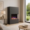 Glow Fire Elektrokamin Portia grau rechts offen E-Motion Garvens