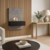 Bio Flame QUERO mit Naturstein-Rückwand - Wandkamin
