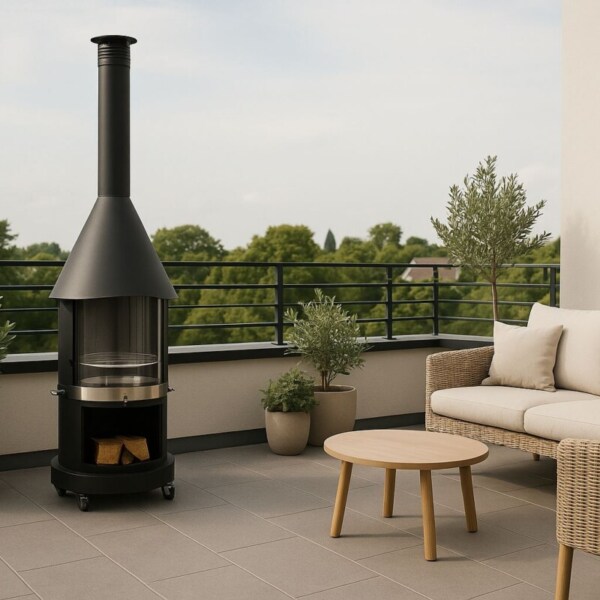 Firestar-DN-650-schwarz-Outdoor-Grillkamin-Garvvens