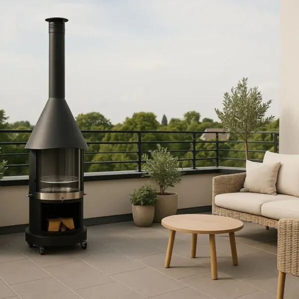 Firestar-DN-650-schwarz-Outdoor-Grillkamin-Garvvens