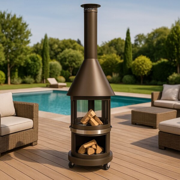 Firestar-DN-700-Swing-Glas-braun-metallic-Outdoor-Grillkamin-Garvens