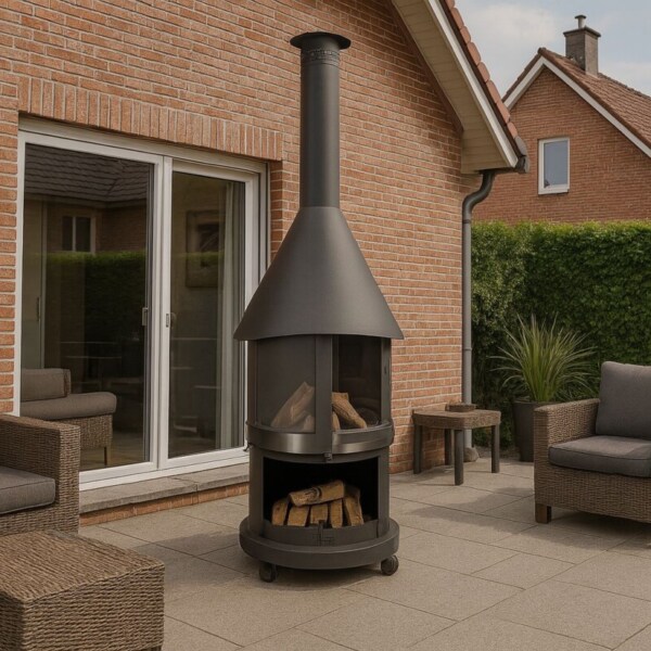 Firestar-DN-800-Swing-braun-dunkelgrau-Outdoor-Grillkamin-Garvens