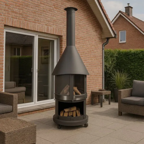 Firestar-DN-800-Swing-braun-dunkelgrau-Outdoor-Grillkamin-Garvens