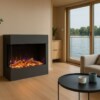 Glow Fire Elektrokamin Portia Mini grau links offen Optiflame Garvens