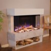 Elektrokamin PR5 weiß-Beton | Glow Fire | E-Motion 3D / Garvens