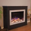 Elektrokamin PR6 schwarz-Beton | Glow Fire | E-Motion 3D