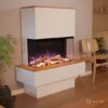 Elektrokamin PR18 weiß-Eiche | Glow Fire | E-Motion 3D / Garvens